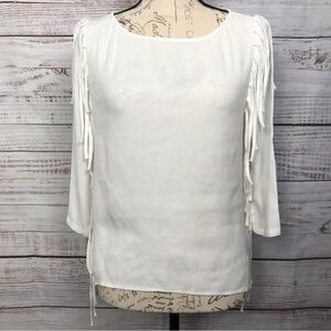 Hale Bob white half sleeve scoop neck size‎ medium blouse